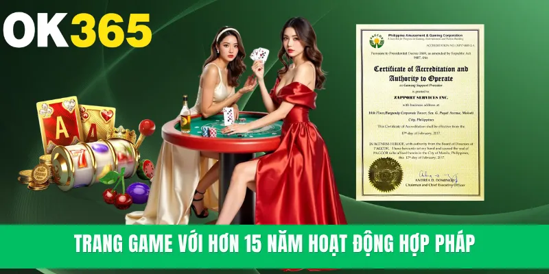 Trang game với hơn 15 năm hoạt động hợp pháp